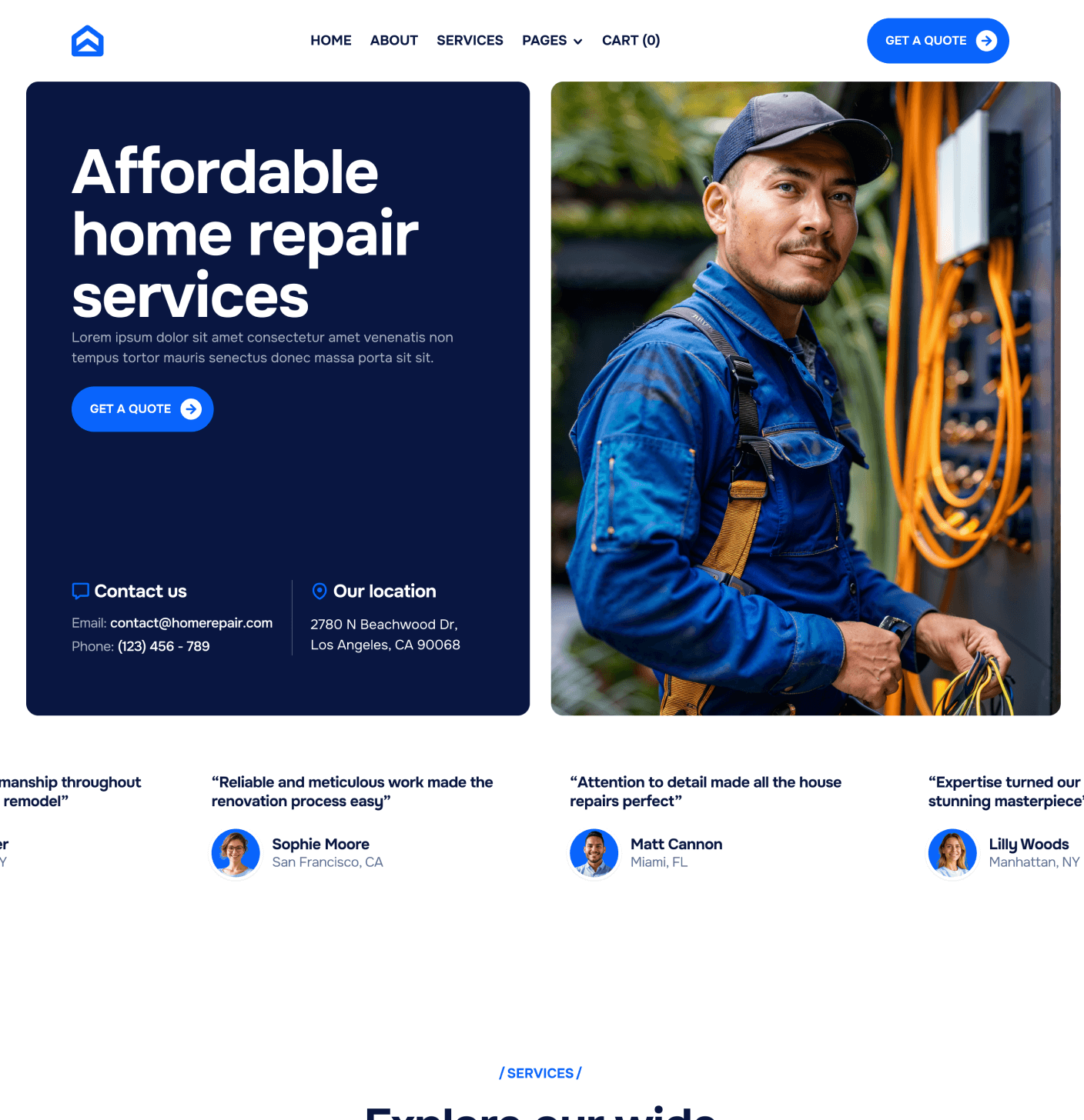 Homerepair X - Home V3 Main Page - Handyman Webflow Template