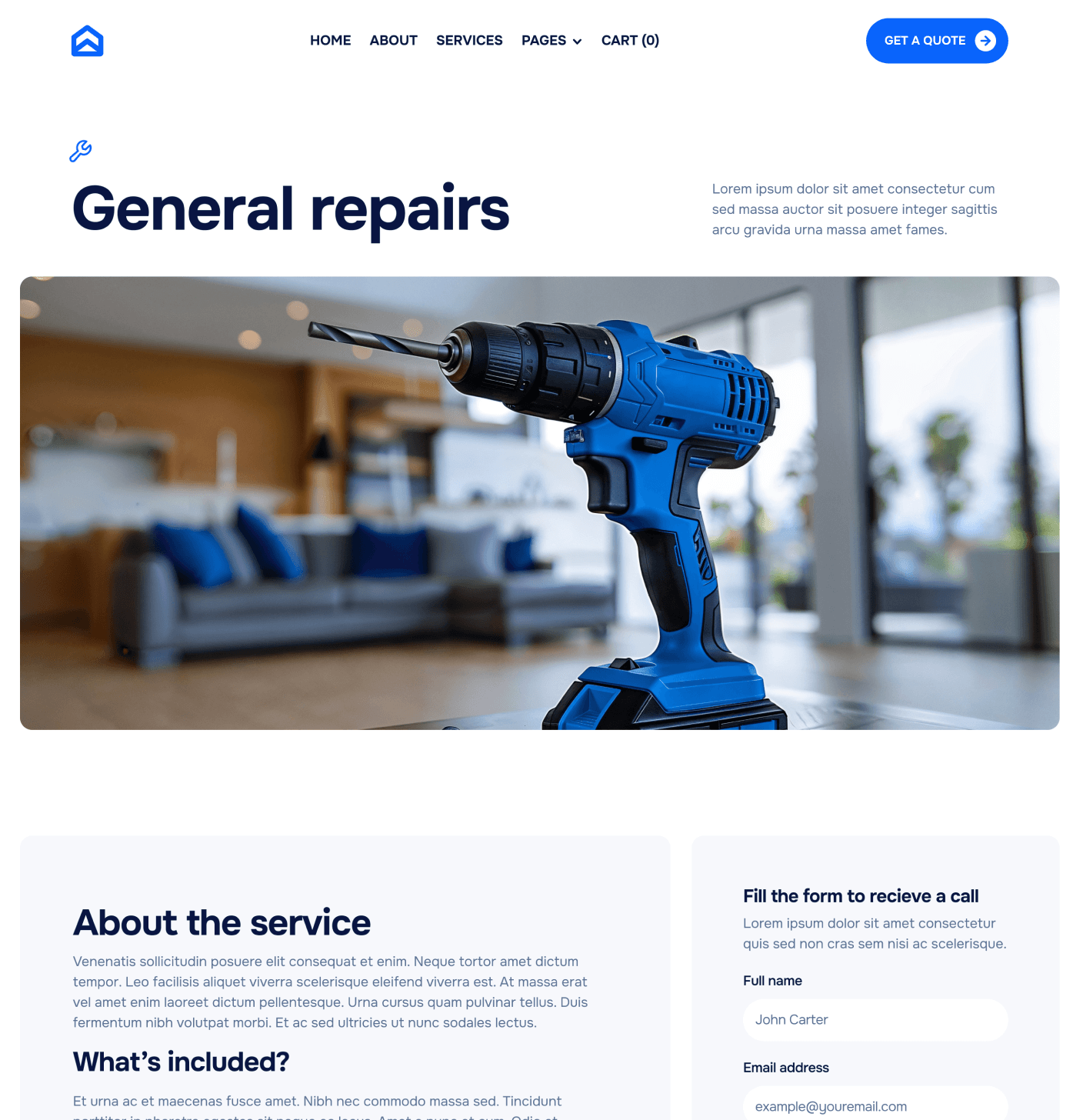Homerepair X - Service Single Main Page - Handyman Webflow Template