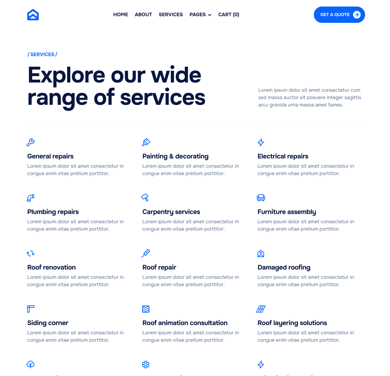 Homerepair X - Services Member Hero Page - Handyman Webflow Template