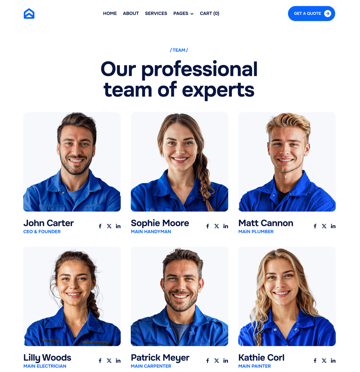 Homerepair X - Team Member Main Page - Handyman Webflow Template